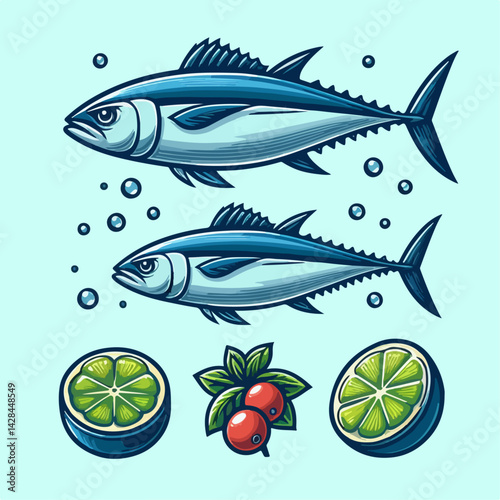 fish tuna and lemon