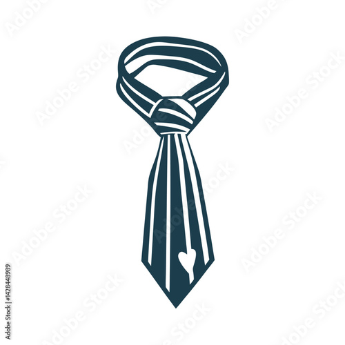 Father's Day Necktie with Heart Vector - Father’s Day – Necktie with a tiny heart (clean, masculine lines)