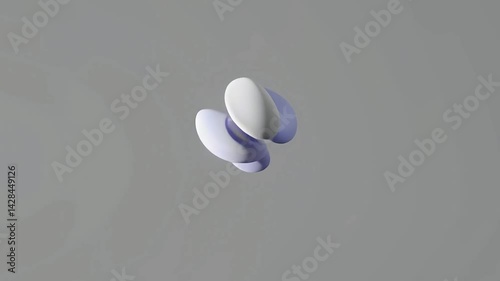 Minimal abstract 3D shape on pastel background