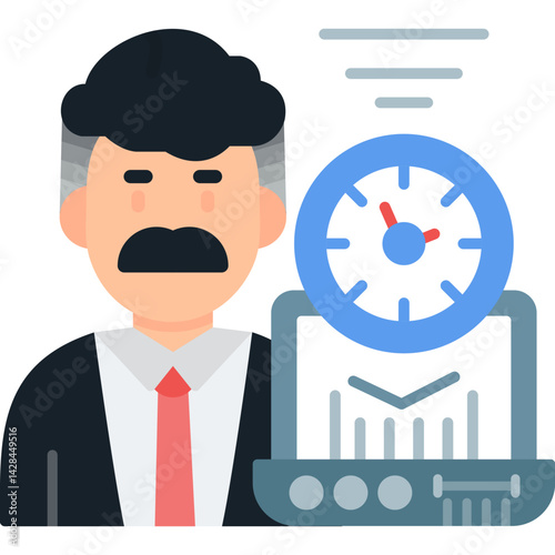Work Time Icon Vector Element