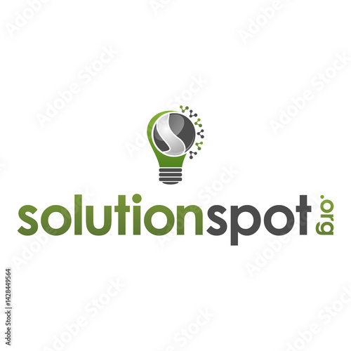 Lamp With Leaf Logo World Green Leaf Symbol Energy Lamp Illustration Stock Illustration