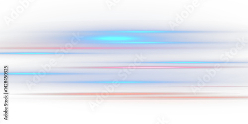 Light motion effect for banners. Blue lines. Speed ​​effect on blue background. Light, speed and motion lines on white background