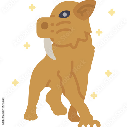 Saber Toothed Tiger Icon Vector Element