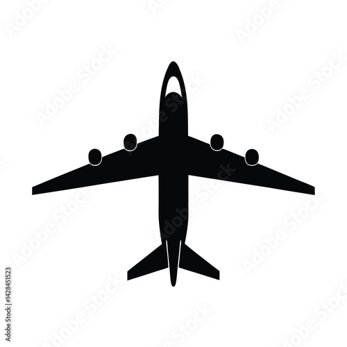 Commercial Airplane Icon Vector Heavy Jet