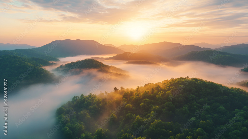 Fototapeta premium view mountain with spring on nature background