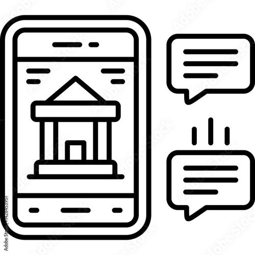Bank Service Message Icon Vector Element