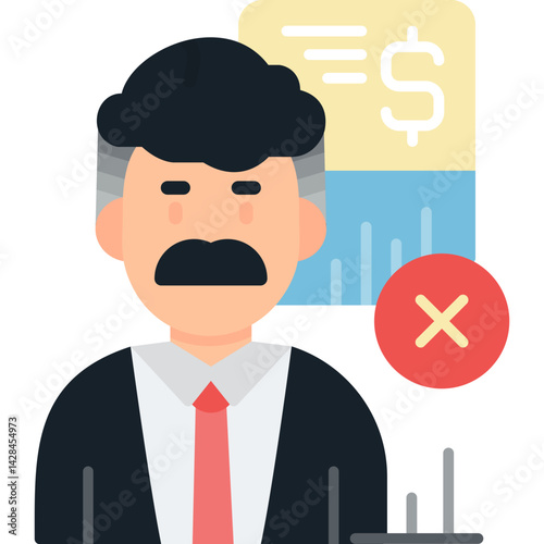 Billing Cancellation Icon Vector Element