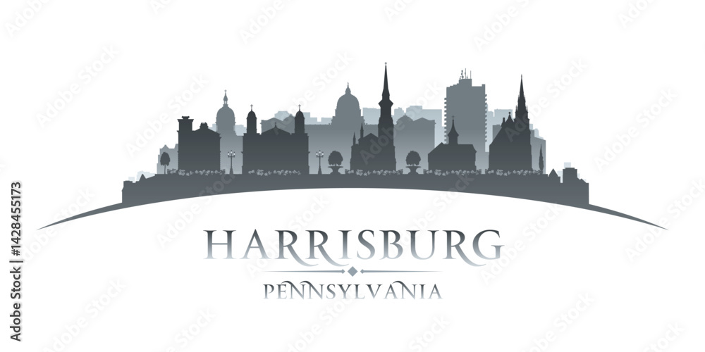 Fototapeta premium Harrisburg Pennsylvania city skyline silhouette