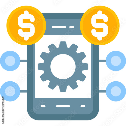 Money Setting Icon Vector Element