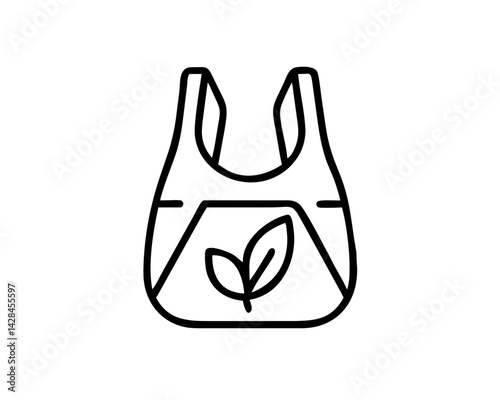 Simple eco-friendly shopping bag with leaf design  