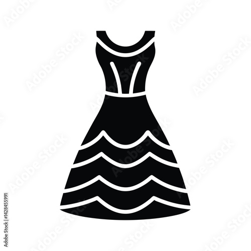 Cover Up Dress for Beach Silhouette Vector Illustration
