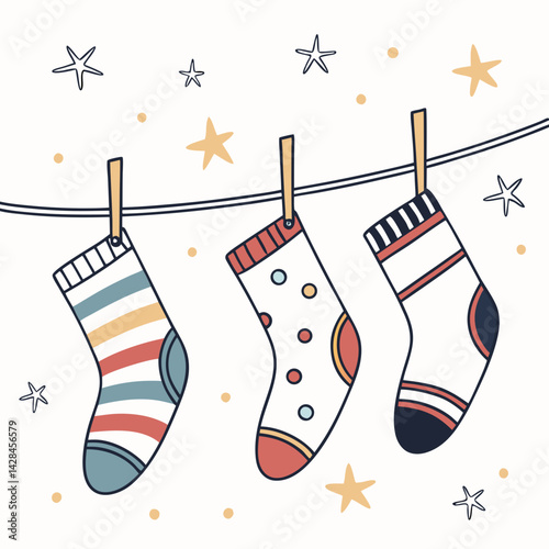 hanging-socks-vector 