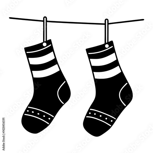 hanging-socks-vector 