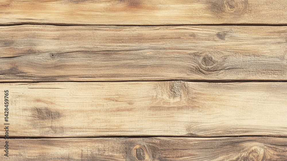 Fototapeta premium Bright rustic brown horizontal wooden wall texture background, Generative AI