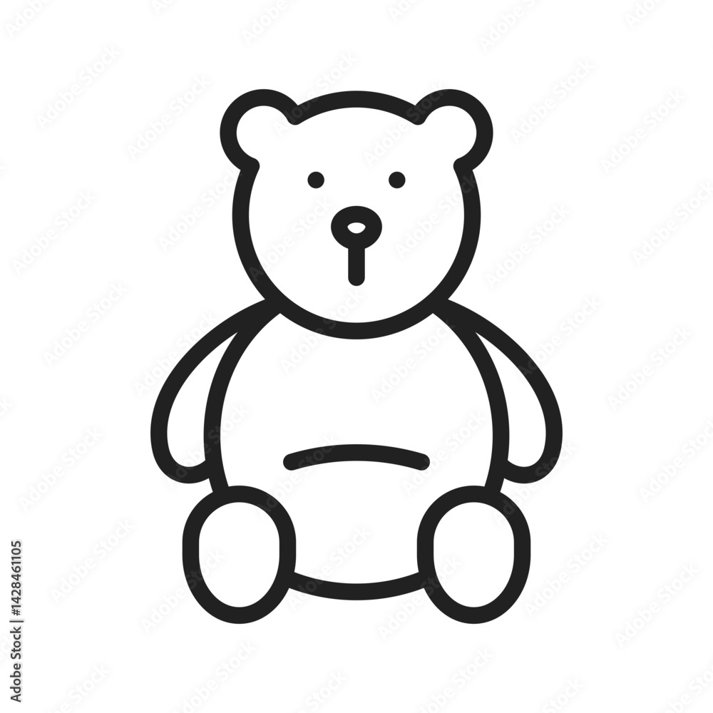 Fototapeta premium Teddy Bear icon vector image. Suitable for mobile apps, web apps and print media.