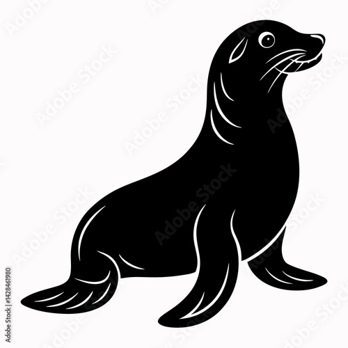 Stylized Sea Lion Silhouette Design