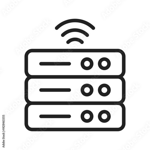 Wireless Database icon vector image. Suitable for mobile apps, web apps and print media.