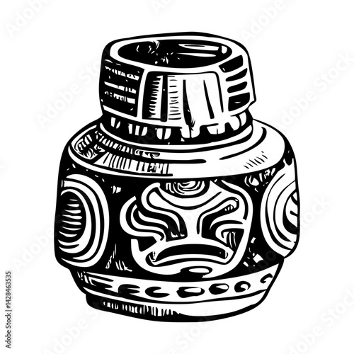 A glyph style illustration of an inkpot 