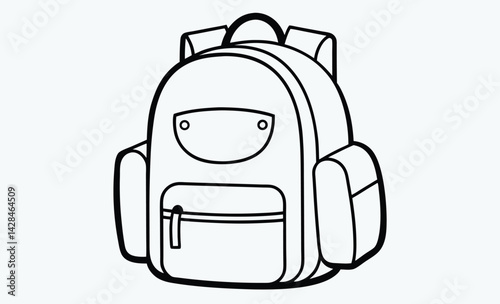 School bag backpack silhouette, Schoolbag,  school bag backpack with straps flat vector icon for apps and websites 