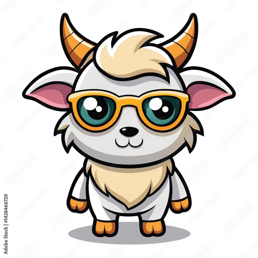 Obraz premium Cute goat wearing sunglasses