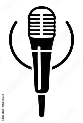 Mikrofon ikona minimalistyczna grafika