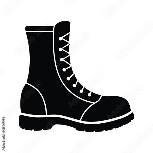 Lace Up Boots with Thick Sole Vector Illustration