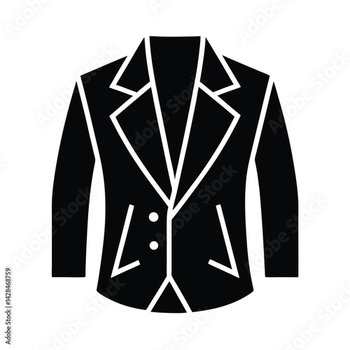Double Breasted Blazer with Lapels Vector Illustration