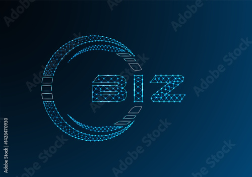 BIZ low poly letter logo vector design. BIZ lower poly logo design.