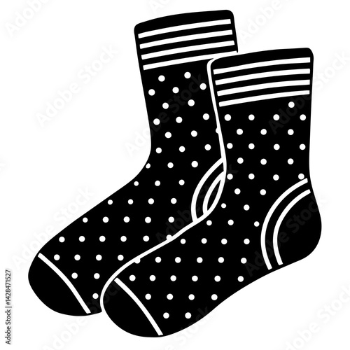 Holiday Socks Icon Vector – AI Graphic Design File on White Background