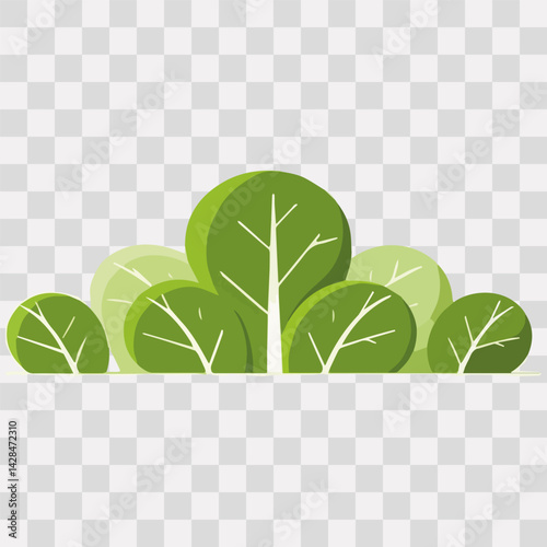 Hand drawn shrub bush shrubbery tree. set of garden plant element. Eco element