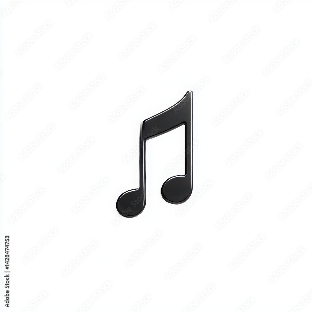 Isolated musical note icon isolated on white background Isolated musical note icon isolated on white background