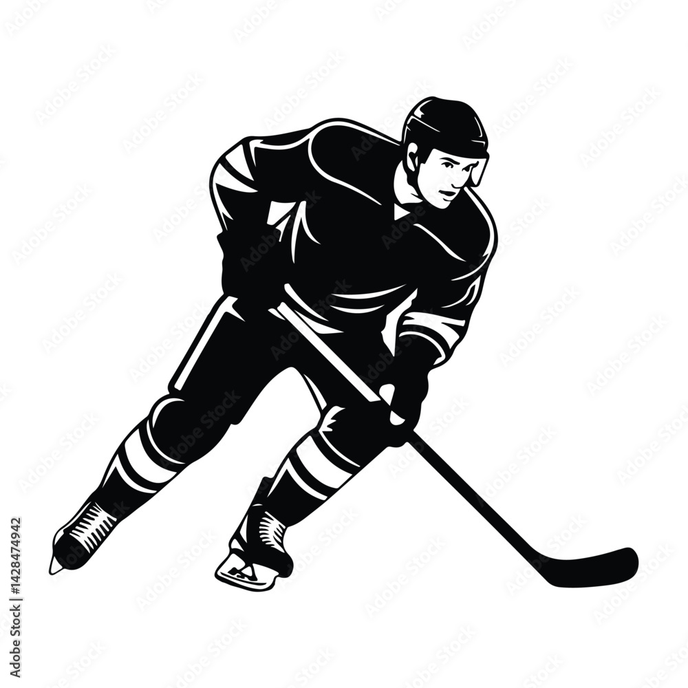 Fototapeta premium Hokey players vector on a white background