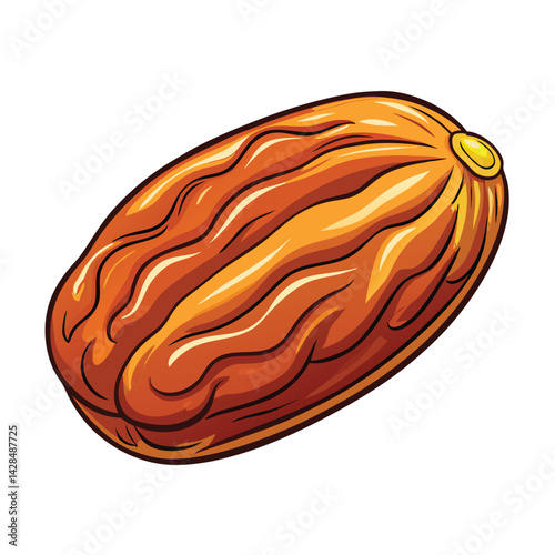 A single date fruit, stylized illustration