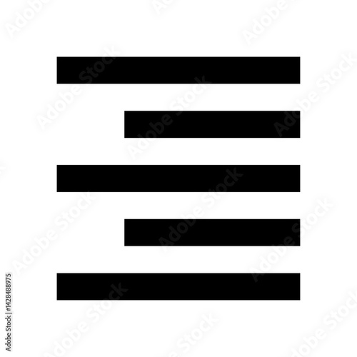 Illustration of four horizontal black bars of varying lengths against a white background creating a pattern