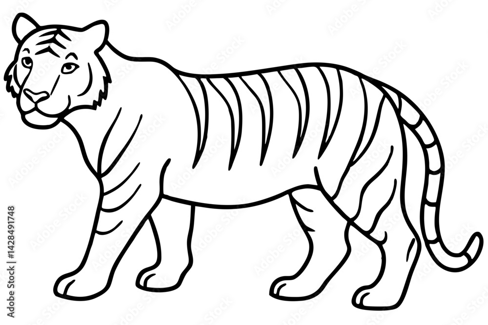 Naklejka premium Majestic Tiger Outline