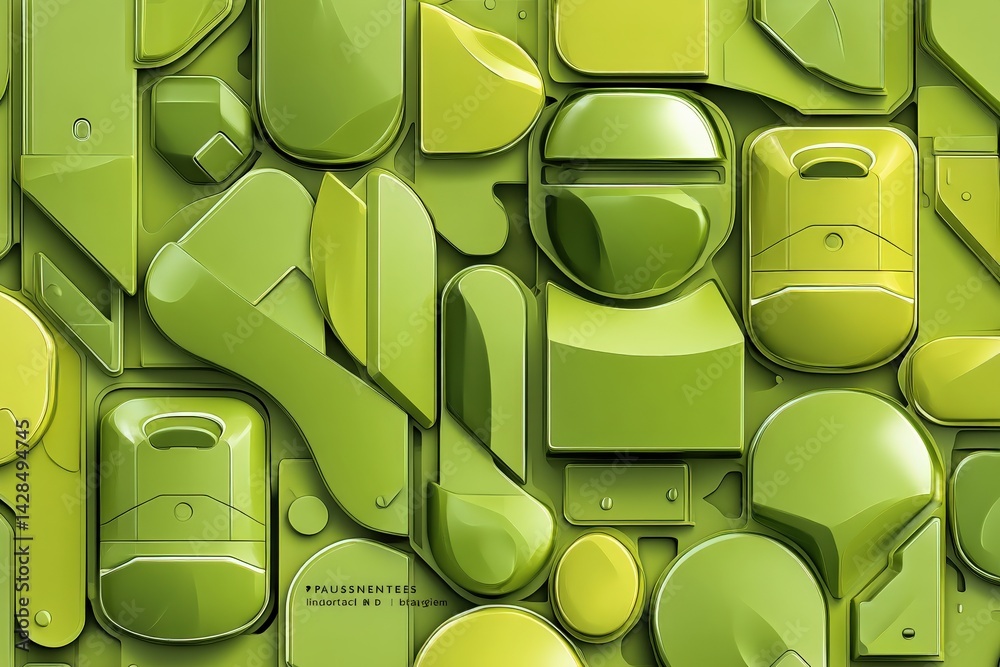 Abstract Green Shapes and Forms Background for Creative Design Use