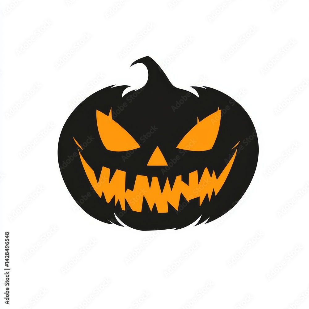 Fototapeta premium Modern illustration of a cartoon pumpkin face that has been carved