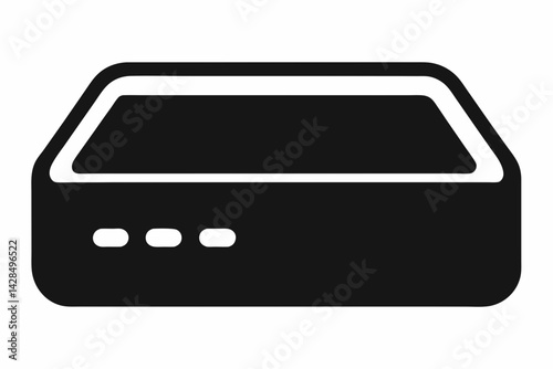 Compact Streaming Device Silhouette Vector Illustration