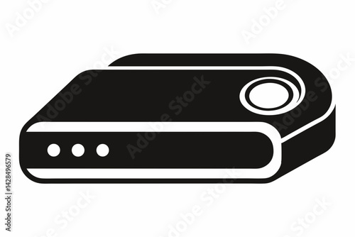 Compact Streaming Device Silhouette Vector Illustration