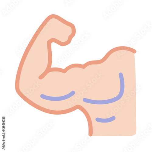 Muscular Arm Icon: Fitness, Strength, and Bodybuilding Illustration