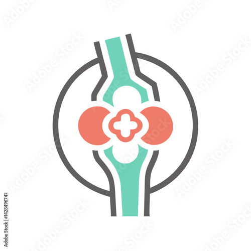 Human knee joint illustration highlighting osteoarthritis disease