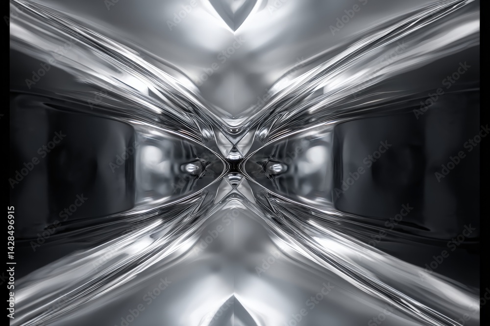 Abstract Metallic Texture with Smooth Curves and Reflections