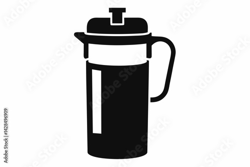 Portable Water Filter Silhouette Vector Illustration