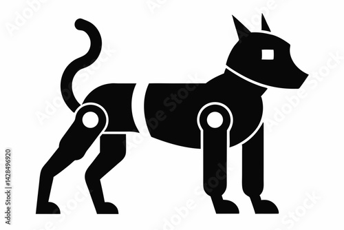 Robotic Pet Silhouette Vector Illustration