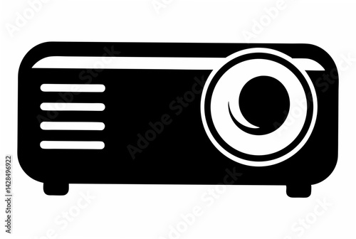 Portable Projector Silhouette Vector Illustration