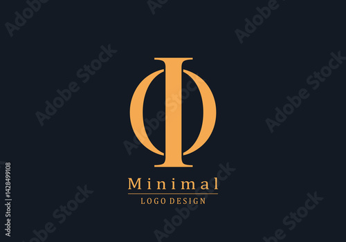 Modern monogram logo IO