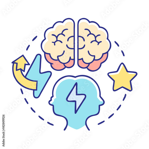 Creative Brainstorming Process Showing Ideas and Thinking Power