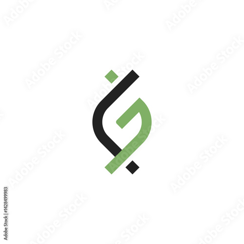 initial letter G DNA and leaf logo design inspiration 