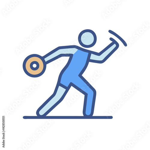 Discus thrower in action sports Olympic competition