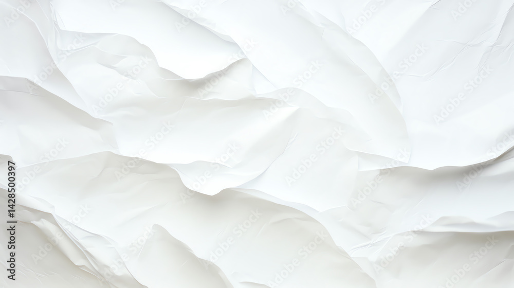 Obraz premium Textured white crumpled paper background for creative design projects.